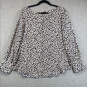 Ann Taylor leopard print blouse XL lightweight office professional